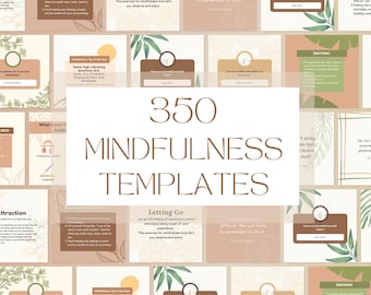 Plantillas de Instagram sobre mindfulness, Publicaciones de mindfulness en redes sociales, Plantilla de Canva sobre mindfulness, Historias de mindfulness, Publicaciones de mindfulness en Facebook