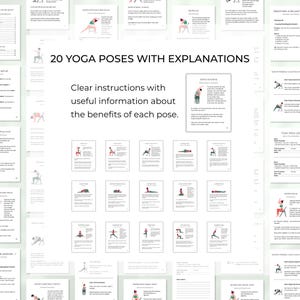 20 yoga poses for seniors with information about benefits and very clear instructions for each pose