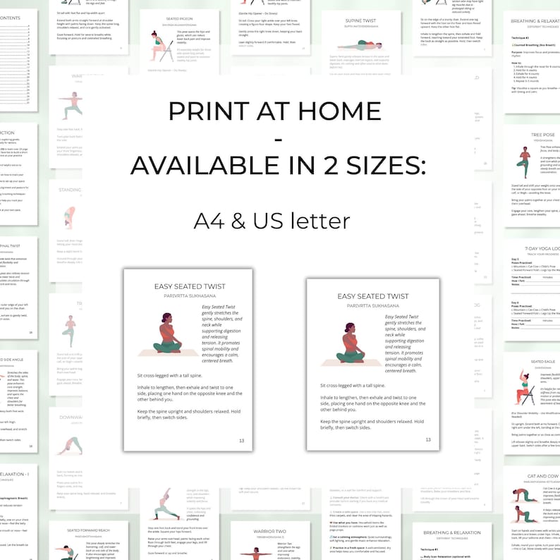 Yoga pose chart for seniors in PDF format