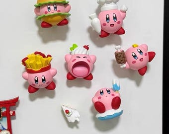 video game Kirby Fridge Magnets Set – Cute Resin Characters with Magnetic Backing, Perfect for Home Decor