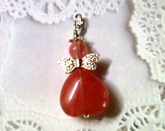 Pendentif ange en quartz rose (1797)