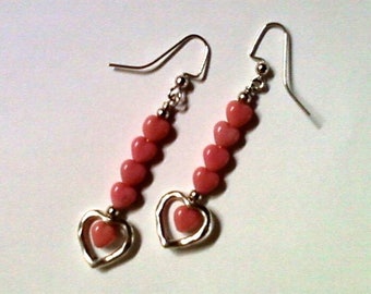 Boucles d’oreilles PInk Heart (1796)