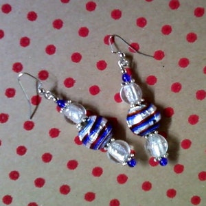 Red, White and Blue Patriotic Earrings (2094)