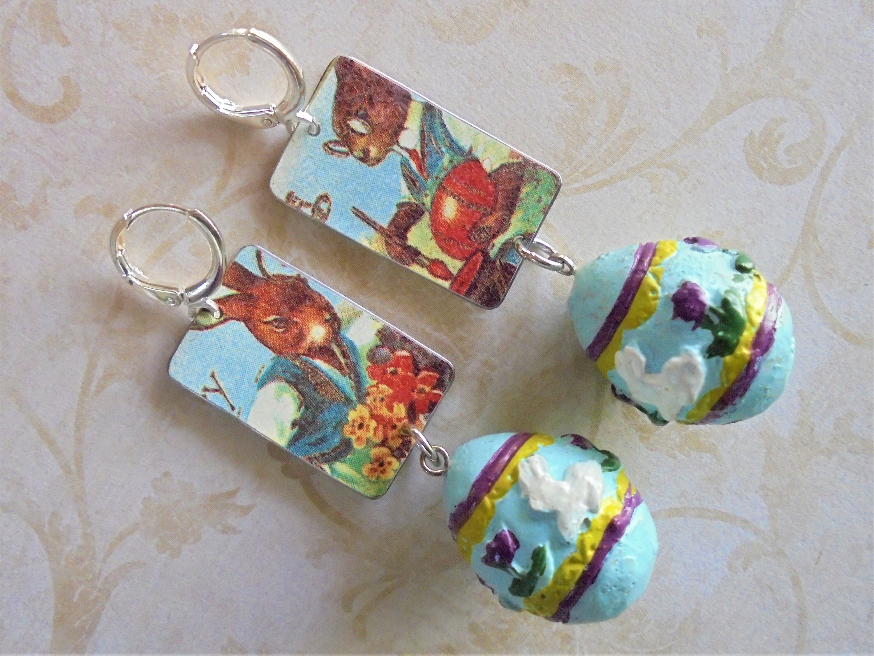 Outsider style painting Bunny-Eared Easter Egg Outsider style painting Bunny-Eared Easter Egg