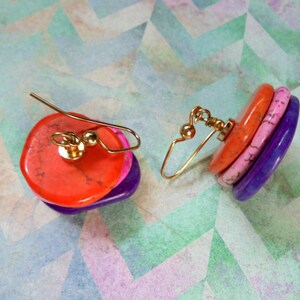 Orange, Pink and Purple Earrings (2328)