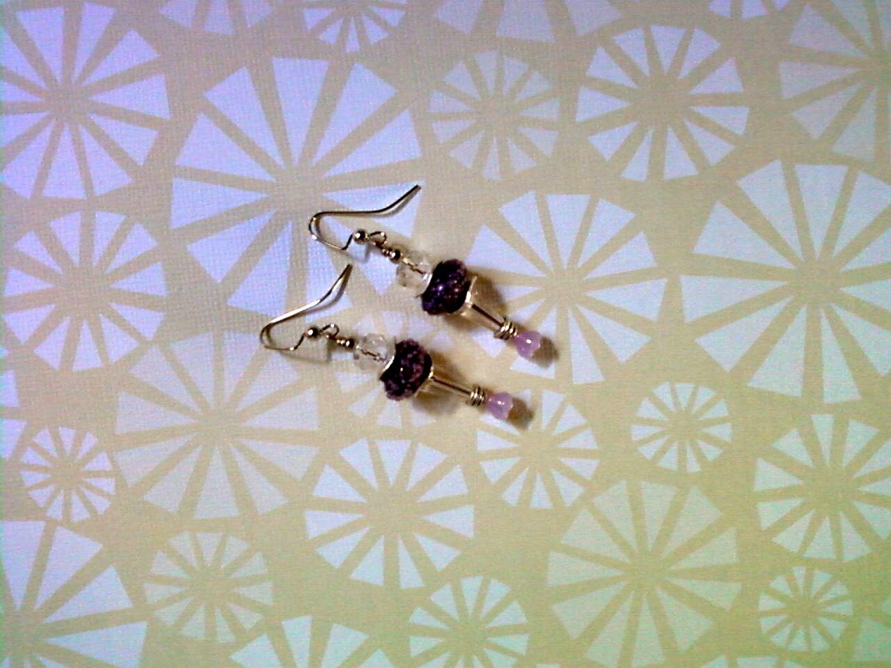 Purple and Crystal Earrings 2023 | Etsy