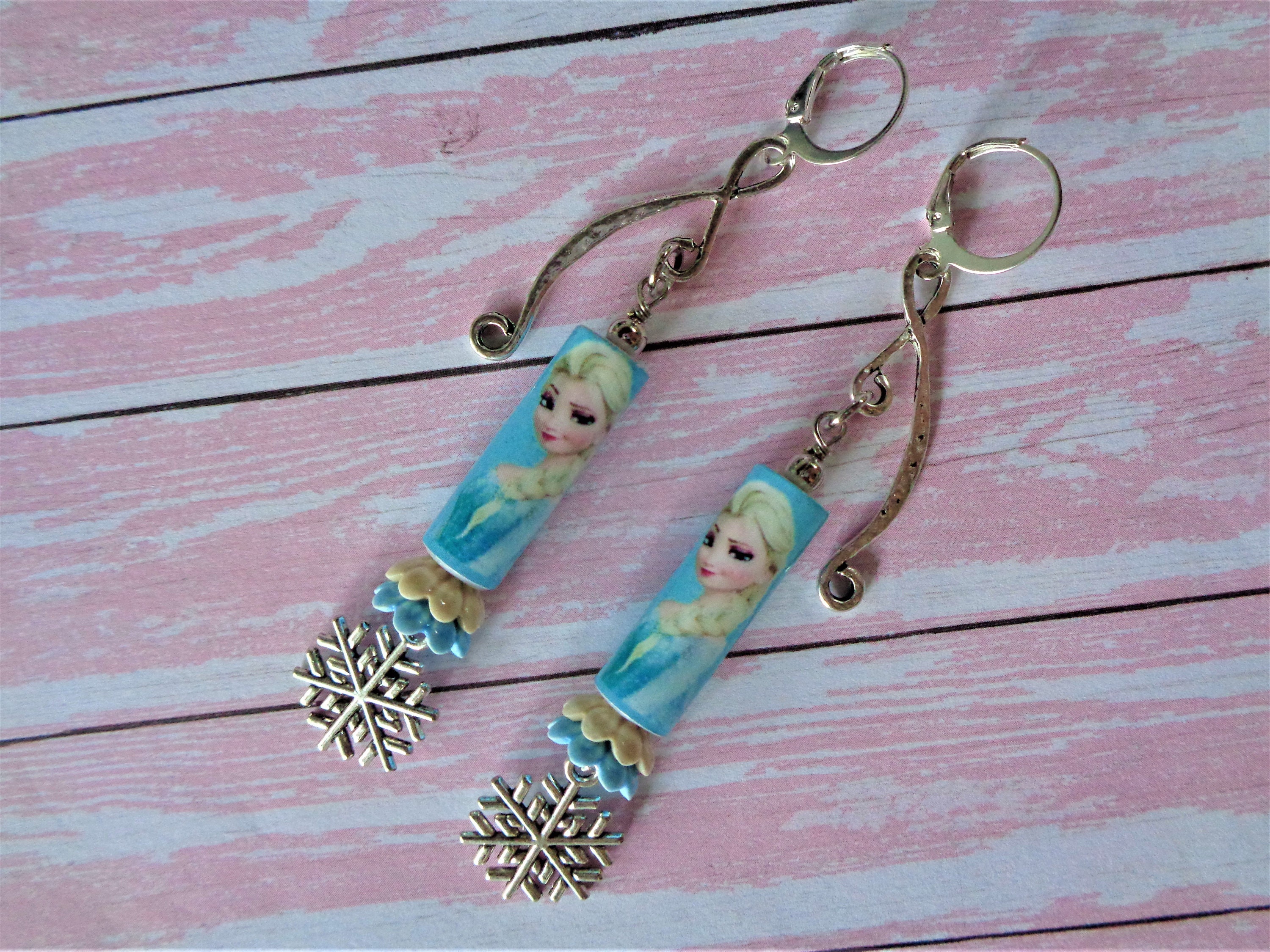 Elsa Frozen Snowflake Earrings 7216 Etsy