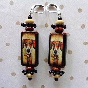 Reserved - Brown, Beige, Tan and Black Puppy Dot Earrings (10338)
