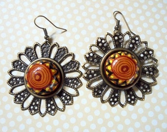 Ethnic Inspired Sunburst Earrings (2343)