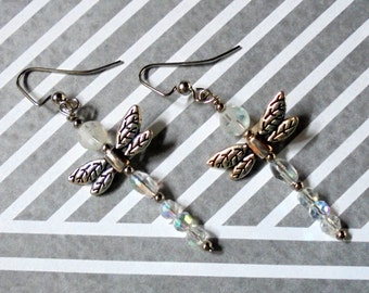 Crystal Dragonfly Earrings (2701)
