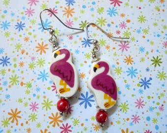 Pink Flamingo Earrings (2969)