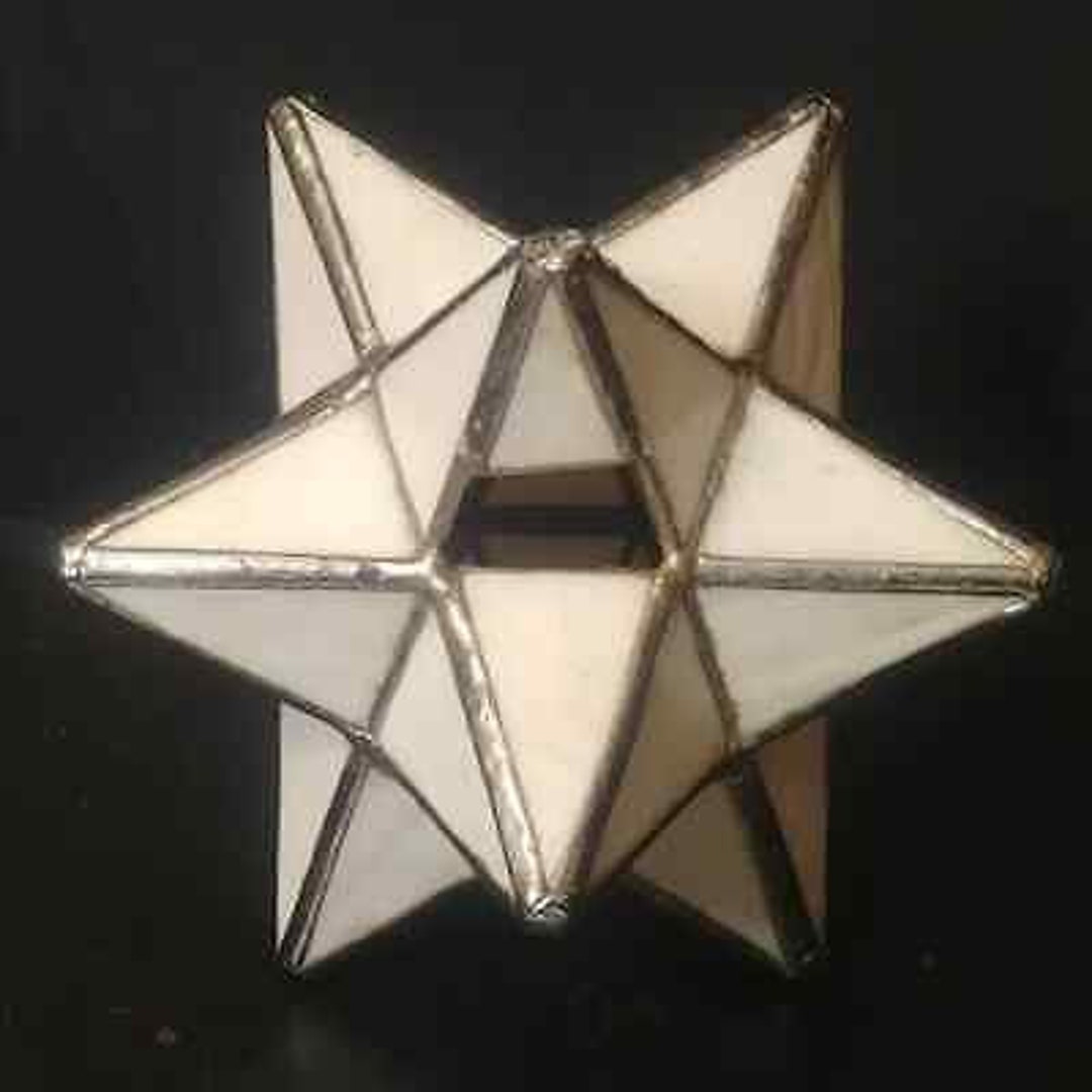 Vintage White Stain Glass Moravian Star Lantern Pendant Etsy