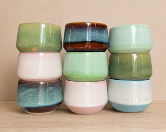 3.5" Handmade Reactive Glaze Planter, Ceramic Succulent Pot, Colorful Pottery Plant Pot, No Saucer