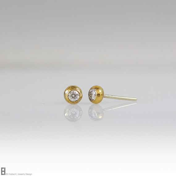 24k solid gold stud sales earrings