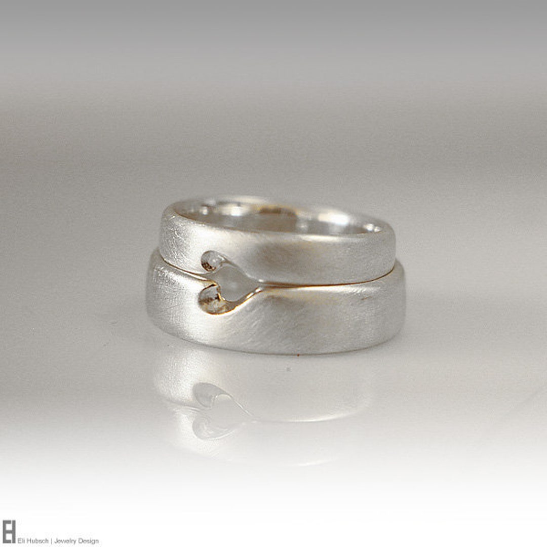 Couples Ring Set handmade Pure Silver LOVERS RING SET - Etsy