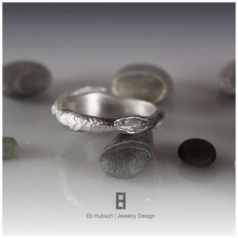 Pure Silver BLACK RING Hand and Shaped Etsy