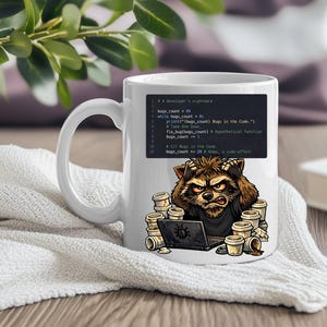 Po tym, jak liczba błędów w naprawianiu błędów wzrosła z 99 do 127, kubek dla wściekłego programisty, inżyniera oprogramowania, programisty, spersonalizowany prezent dla specjalisty IT
