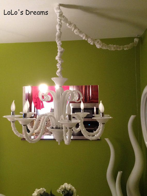 Faux Silk Chandelier Chain Cord Cover Hook And Loop Or Slip On 3ft 6ft 9ft Lolos Dreams