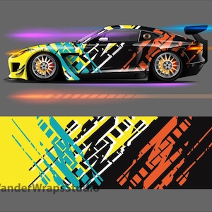 Race Car Livery Wrap Design: Blaze Runner Editable Colors (EPS, PDF Format Digital Download