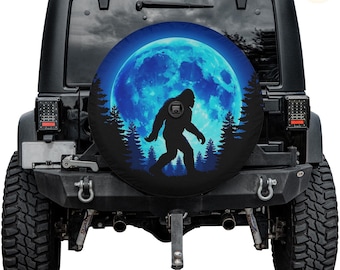 Big Foot Blue Moon Spare Tire Cover – Waterproof UV Resistant Protector with Camera Hole