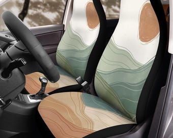 Coprisedili per auto Boho Sun (2 pezzi): set di protezioni in pile polare floreale