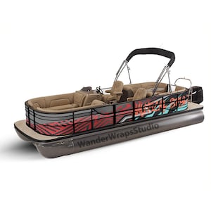Nautical Pontoon Boat Wrap Decal: DIY Vinyl Graphic Kit