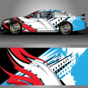Race Car Livery Wrap Design: Titanium Blaze Editable Colors (EPS, PDF Format Digital Download