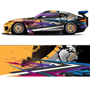 Race Car Livery Wrap Design | Editable Colors, Vector File (Digital Download)