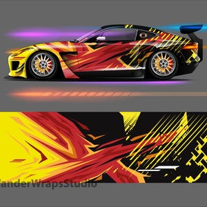 Race Car Livery Wrap Design: Heritage Racer Editable Colors (EPS, PDF Format Digital Download