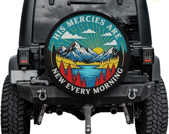 His Mercies Spare Tire Cover – Mountain Lake, Waterproof Protector