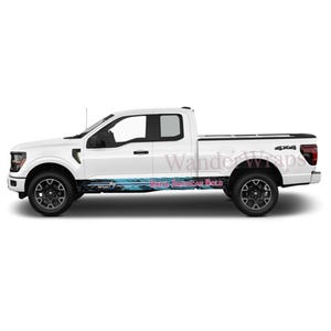 Drive American Bold Rocker Panel Graphic Decal Kit (Left Right Sides) High Quality Vinyl for Trucks & SUVs