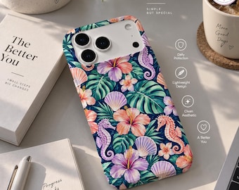 Midnight Tropical Paradise iPhone Case, Phone Cover, Dual Layer Protective Case