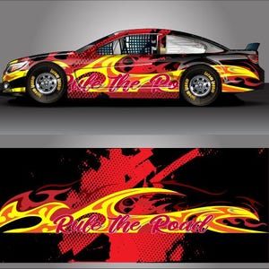 Race Car Livery Wrap Design: Editable Colors (EPS, PDF Print File Only)