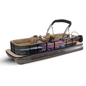 Pontoon Boat Wrap Decal Kit: Weatherproof Vinyl Graphics, DIY Install
