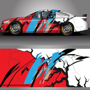 Race Car Livery Wrap Design: Horizon Strike Editable Colors (EPS, PDF Format Digital Download