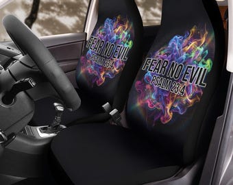 Housses de siège auto Fear No Evil (2 pièces) : ensemble de protections florales en polaire