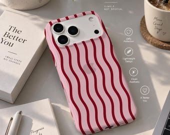 Custom Stripe Waves iPhone Case, Phone Cover, Dual Layer Protective Case