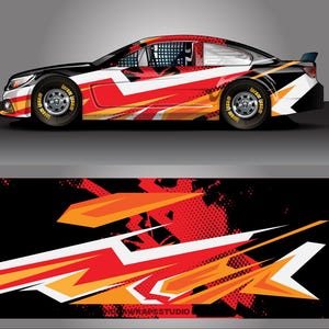 Race Car Livery Wrap Design: Apex Predator Editable Colors (EPS, PDF Format Digital Download