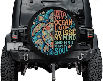 Ocean Turtle Spare Tire Cover – Waterproof UV Resistant Protector