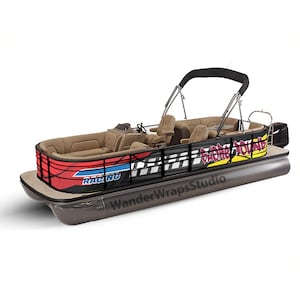 Pontoon Boat Wrap Decal: Custom Vinyl Graphic Kit, Weatherproof, DIY Install