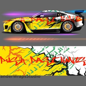Race Car Livery Wrap Design: Editable Vector Graphics (EPS, PDF)