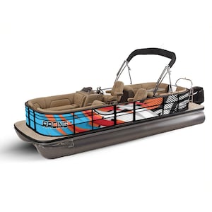 Pontoon Boat Wrap Decal: Racing Style Vinyl Graphics Kit