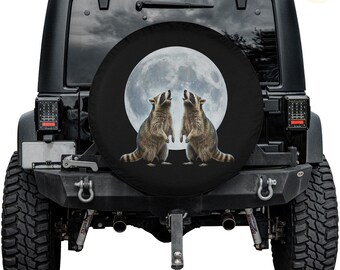 Howling Racoons Spare Tire Cover – Waterproof UV Resistant Protector with Camera Hole