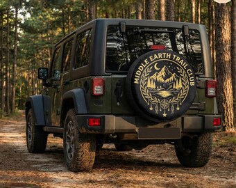 Middle Earth Trail Club Vintage Spare Tire Cover With Camera Hole – Waterproof Protector