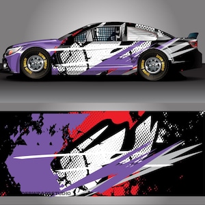 Race Car Livery Wrap Design: Turbo King Editable Colors (EPS, PDF Format Digital Download