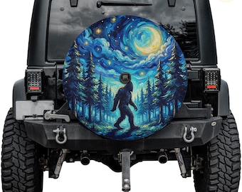 Big Foot Starry Night Spare Tire Cover – Waterproof UV Resistant Protector with Camera Hole