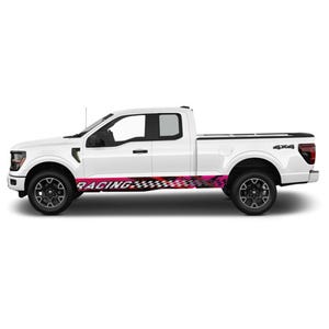 Racing Pink Rocker Panel Graphic Decal Kit for Trucks & SUVs