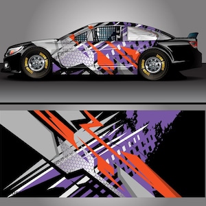 Race Car Livery Wrap Design: Drift King Editable Colors (EPS, PDF Format Digital Download