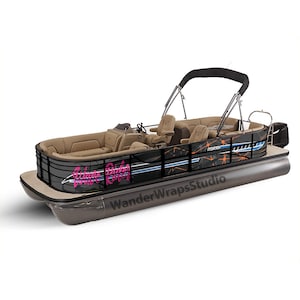 Pontoon Boat Wrap Decal: Wave Rider Graphic Kit, DIY Install