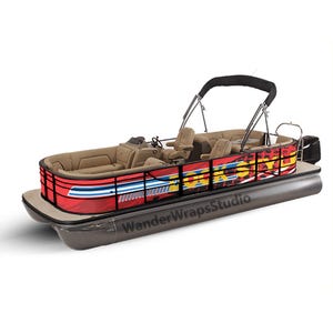 Pontoon Boat Wrap Decal Kit: Weatherproof Vinyl Graphics, DIY Install